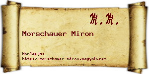Morschauer Miron névjegykártya